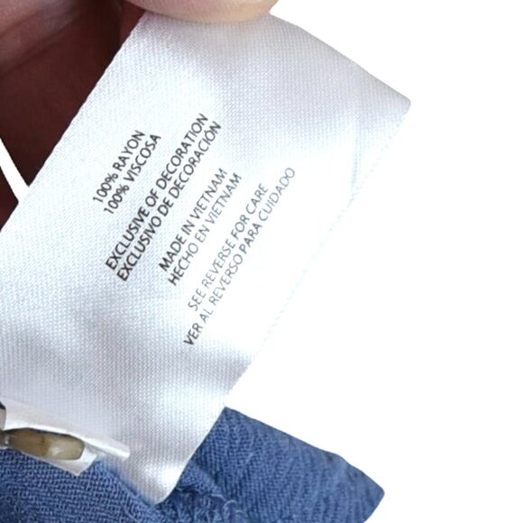 Orvis Blue Button Up Tunic Top Boho M Drapey Lightweight - Picture 7 of 7